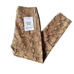 NWT Frame Le High Crop snake print jeans size 31